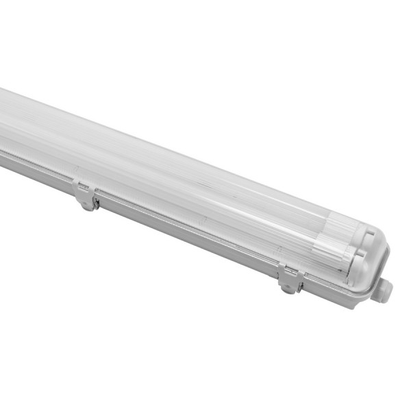 Pantalla estanca para 2 tubos LED de 1500mm, conexión 1 lado